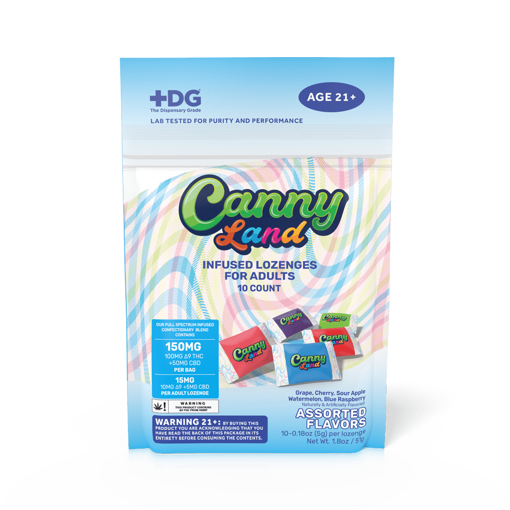 Canny Land Cannabis Infused Lozenges (10 Count Bag) | 10mg Delta - 9 THC + 5mg CBD Each - Thrive Apothecary - Distro Brands