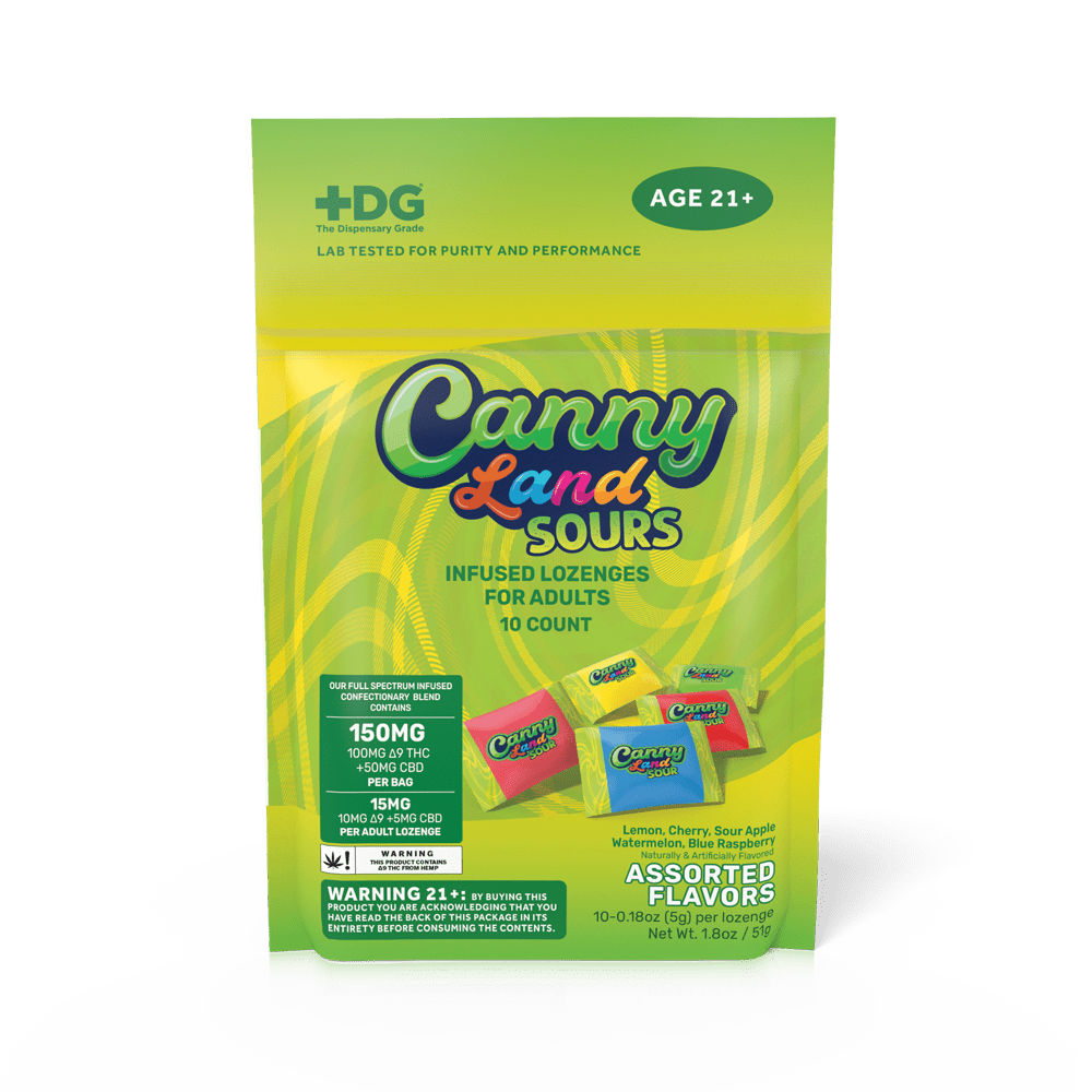 Canny Land Cannabis Infused Lozenges (10 Count Bag) | 10mg Delta - 9 THC + 5mg CBD Each - Thrive Apothecary - Distro Brands
