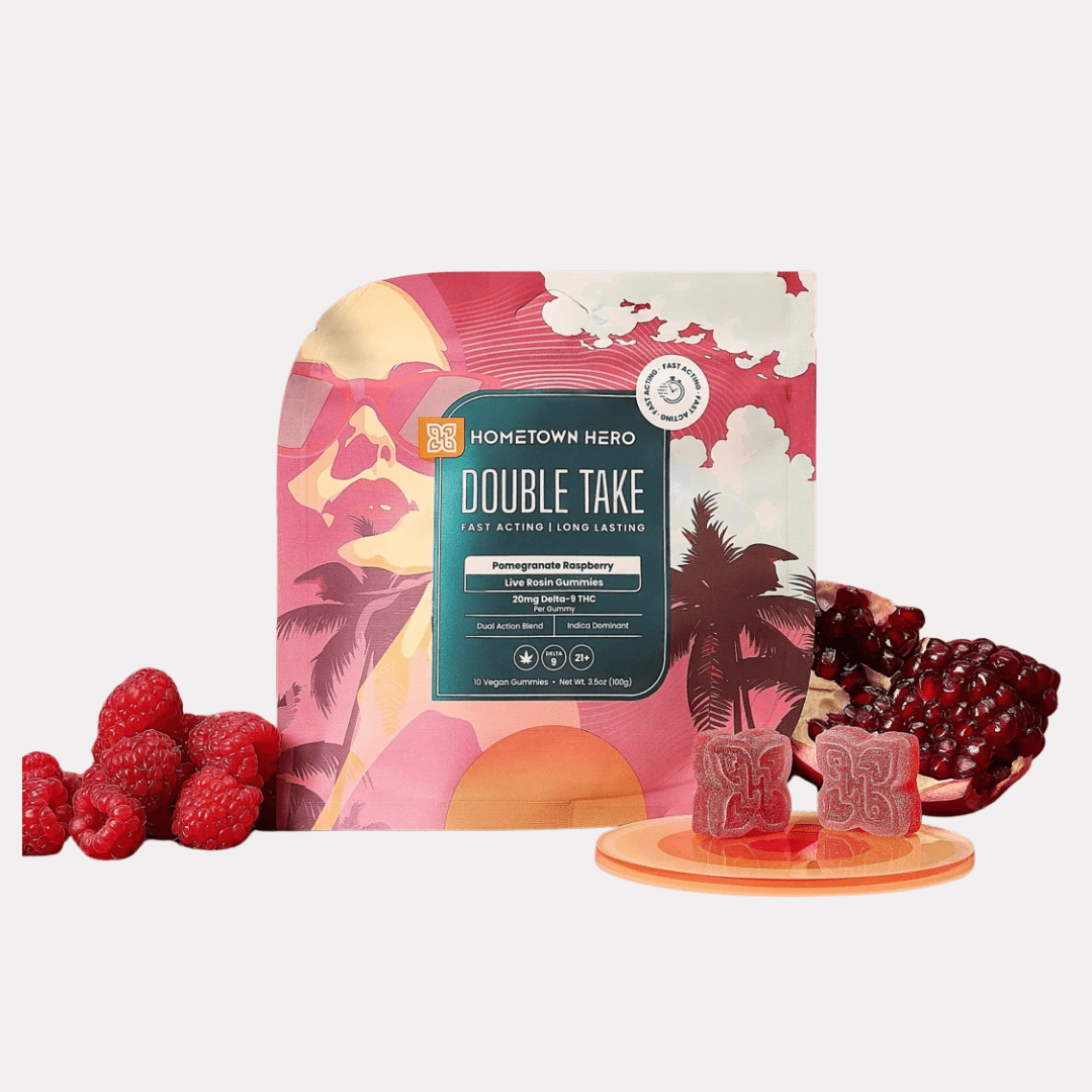 Hometown Hero Double Take Gummies - Pomegranate Raspberry (Indica) - Thrive Apothecary - Hometown Hero