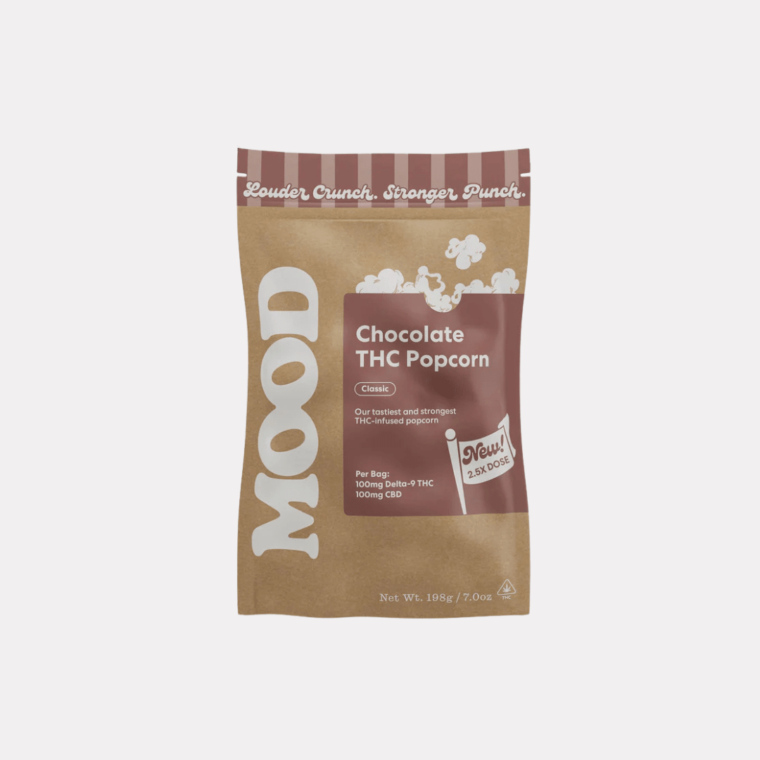 MOOD 100mg Delta - 9 THC + 100mg CBD Chocolate Popcorn - Thrive Apothecary - Thrive Apothecary
