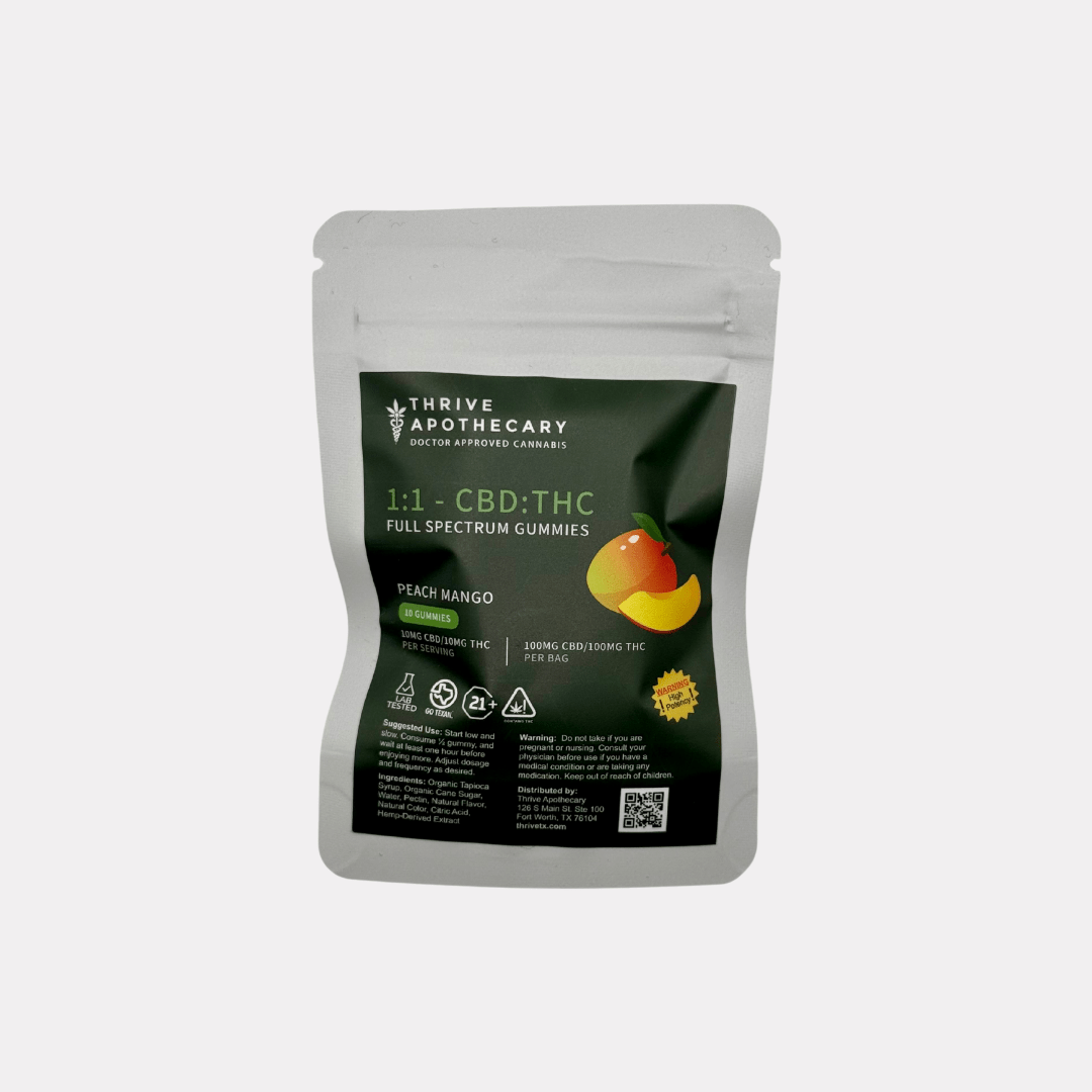 Thrive 1:1 (CBD:THC) 10mg D9 Gummies - Thrive Apothecary - Thrive Apothecary